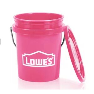 Lowe's mini bucket 0.4-quart -Plastic Mini bucket W/lid Pink 2pk